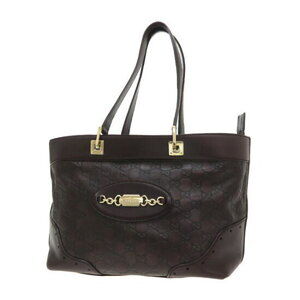 Gucci Guccissima GG Signature Punch Tote chocolate brown leather